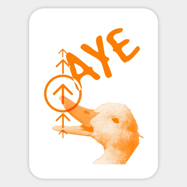 Aye Up Duck Sticker by DigiDesigns